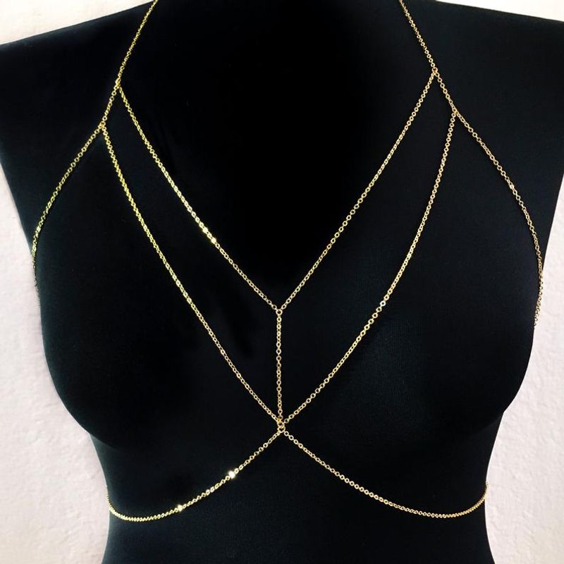 Strap Bra Body Chain Corrente Dourada, Bijuteria Feminina Mysti.Cah Nunca  Usado 61481128