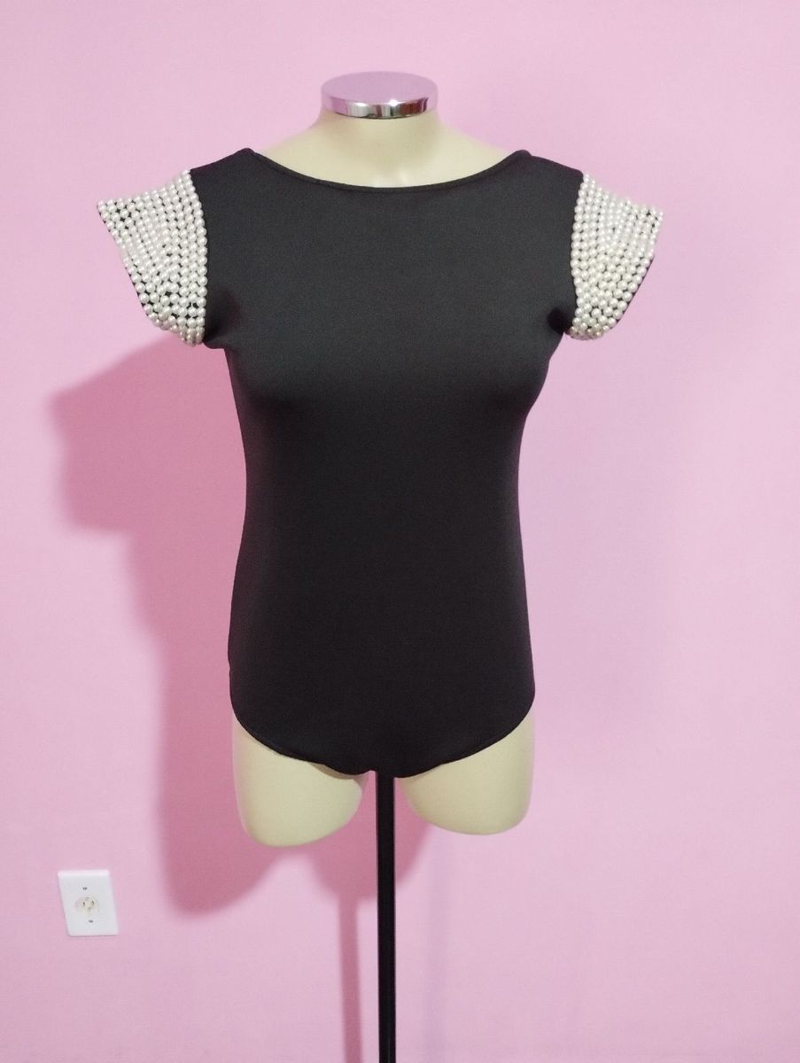 Body com Aplicação em Perolas, Blusa Feminina Bia Colosso Camisaria Usado  92187286