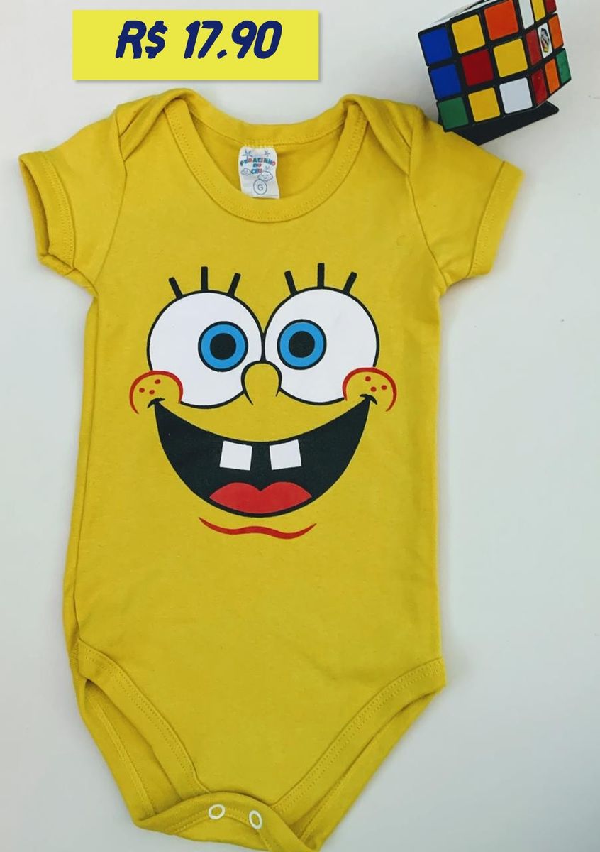 Body De Bebe Para Comemorar O Mesversario Com O Personagem Bob Esponja Roupa Infantil Para Bebe Pedacinho Do Ceu Nunca Usado Enjoei