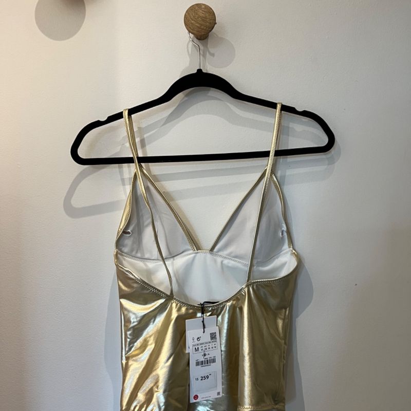 Body Dourado, Blusa Feminina Zara Nunca Usado 84844920