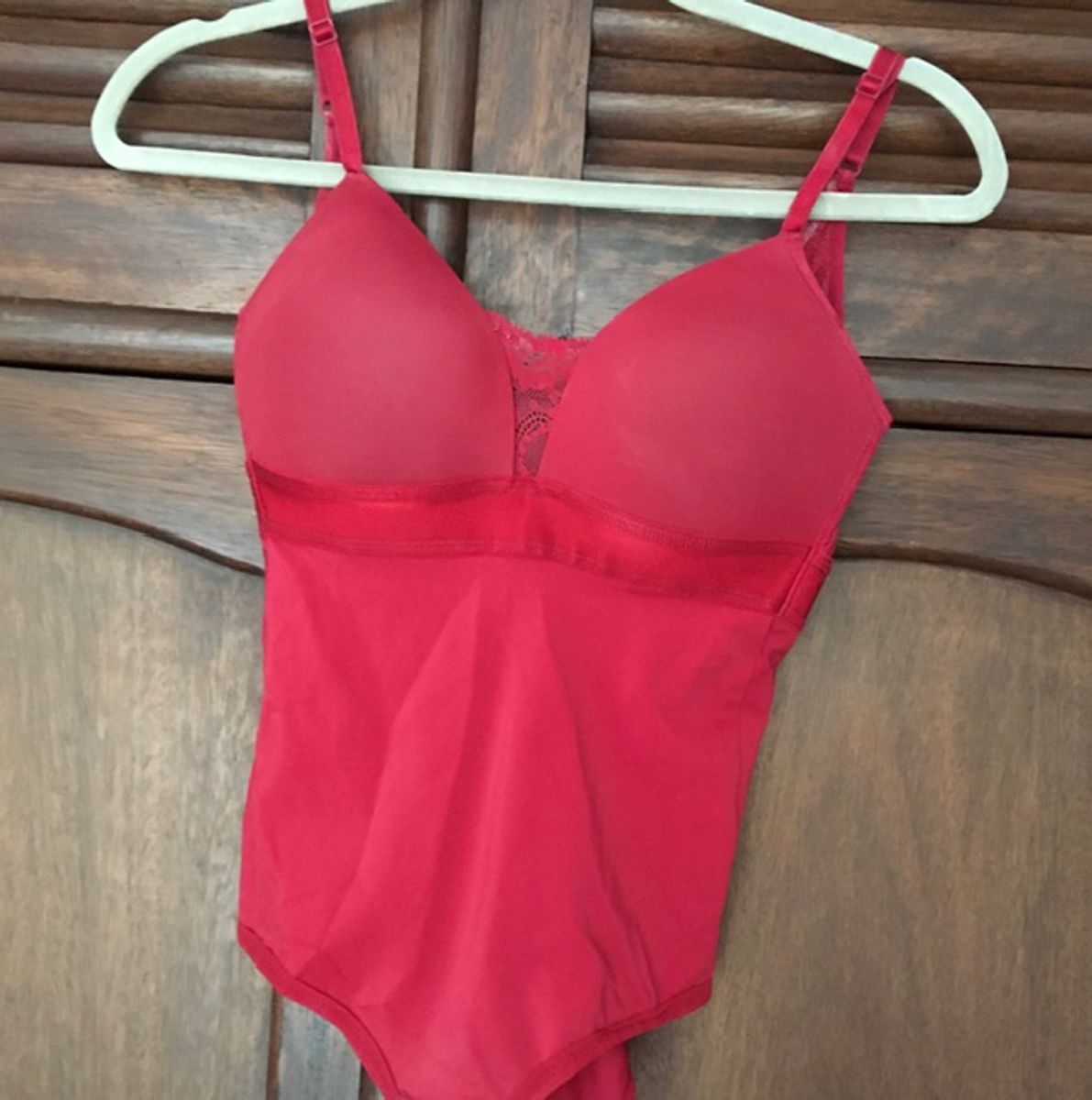 Body Feminino Sensual Renda Alças Finas Demillus Vermelho Lingerie Feminina Demillus Usado 0460