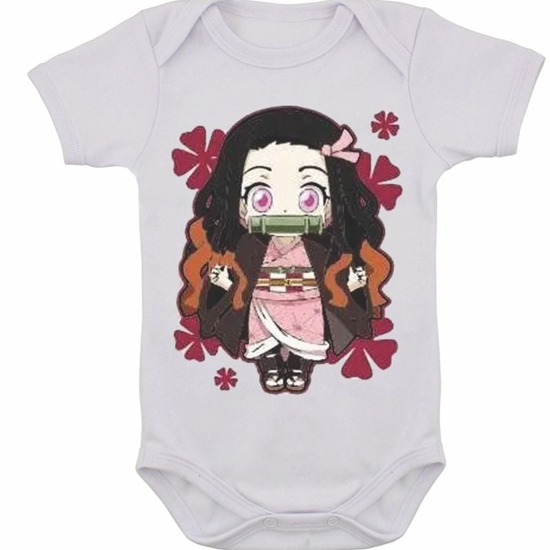 Nezuko Kamado Kimetsu no Yaiba Vermelho Estampa Criança Camisetas Crianças  Bebê Preto Harajuku Roupas Kawaii Menino Menina Tops Presente