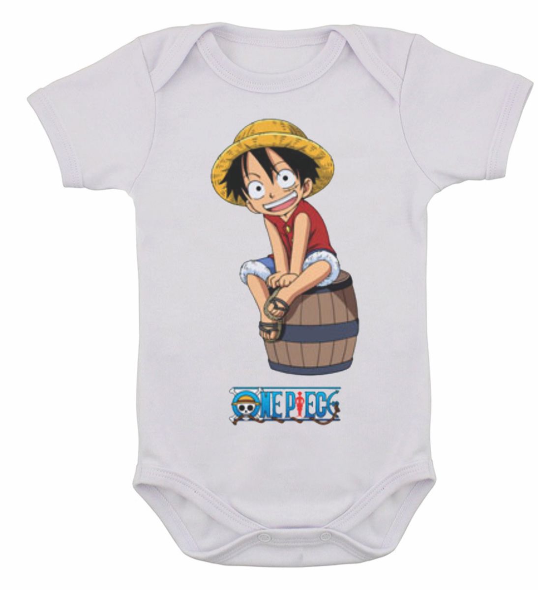 Cadeau Fan One Piece Body Bébé Manches Courtes One Piece - Luffy Costume Wano - Licence Officielle - 100% Coton Costume Luffy Wano