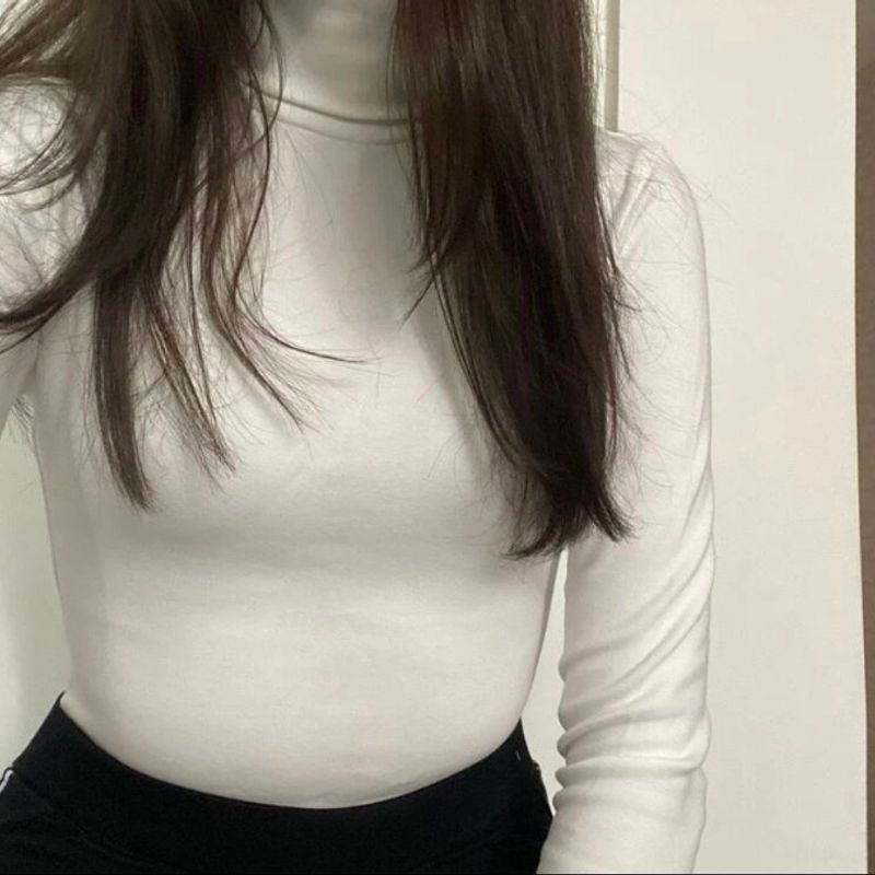 SHEIN Body manga comprida gola alta feminino