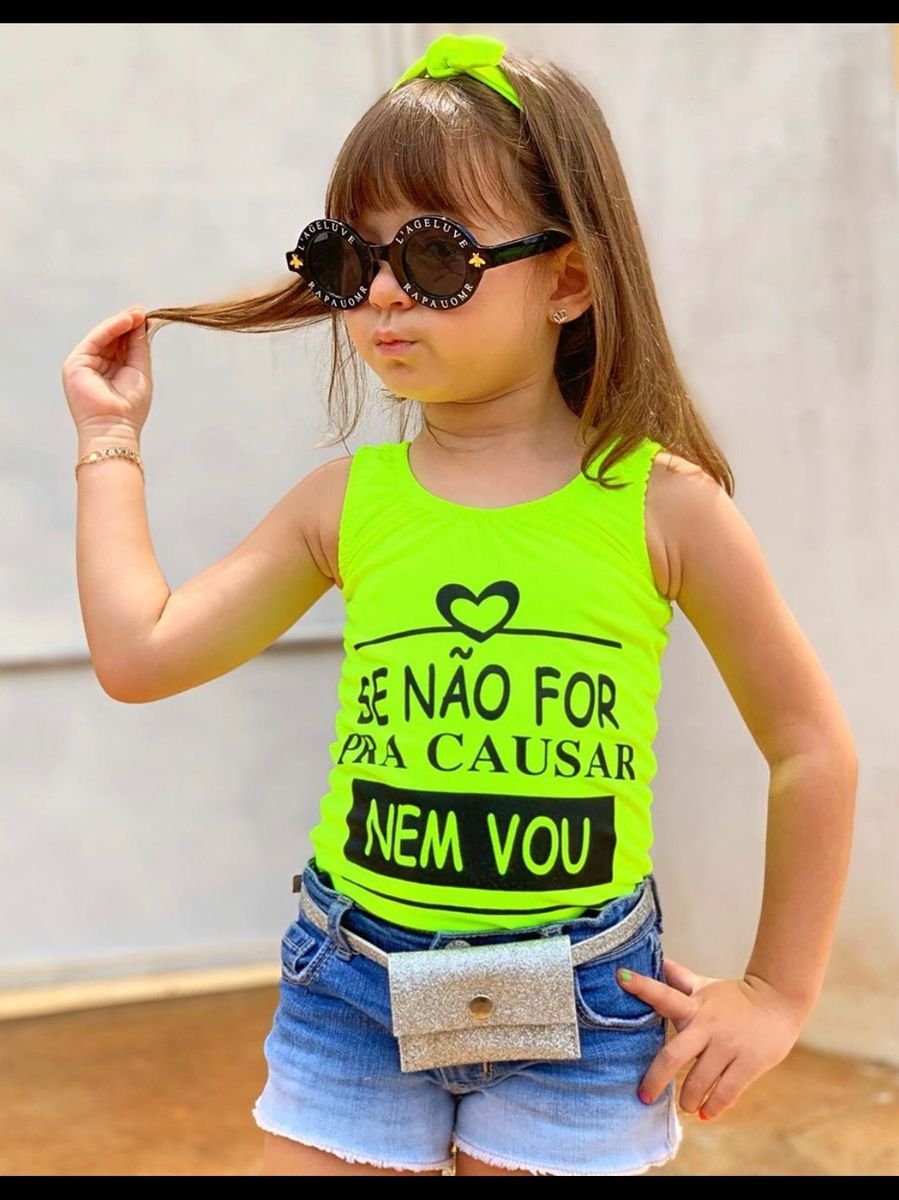 Roupa neon best sale para criança