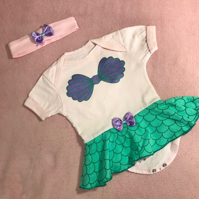 Body Pequena Sereia, Roupa Infantil para Bebê Usado 85938999