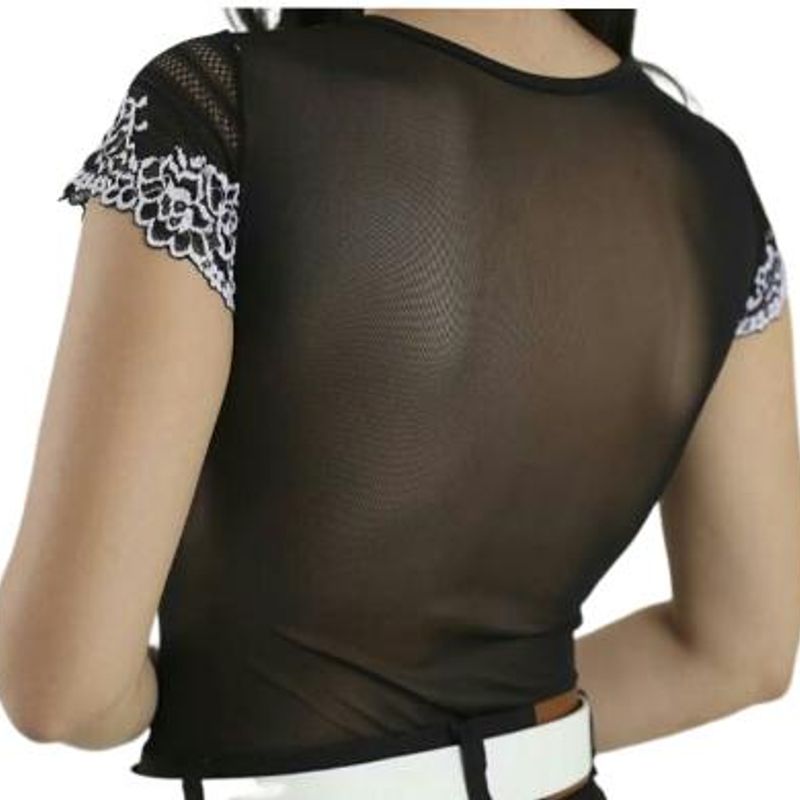 Body Renda Manga Curta Guipir Rosa, Blusa Feminina Nunca Usado 88456248