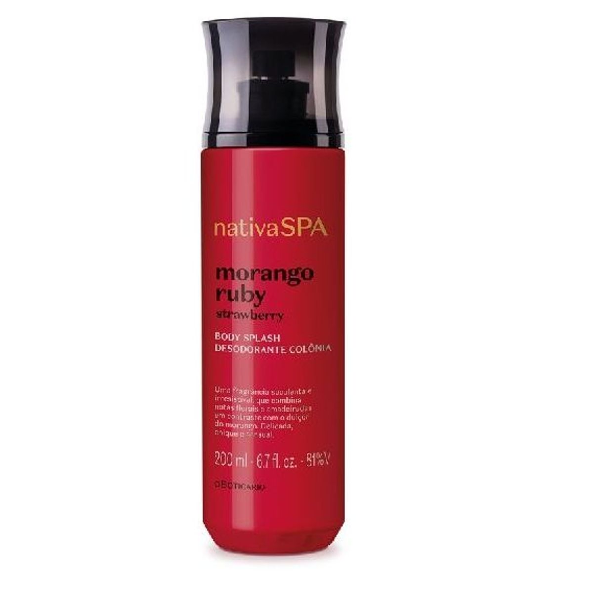 Body Splash Desodorante Col Nia Nativa Spa Morango Ruby Ml Perfume Feminino O Boticario