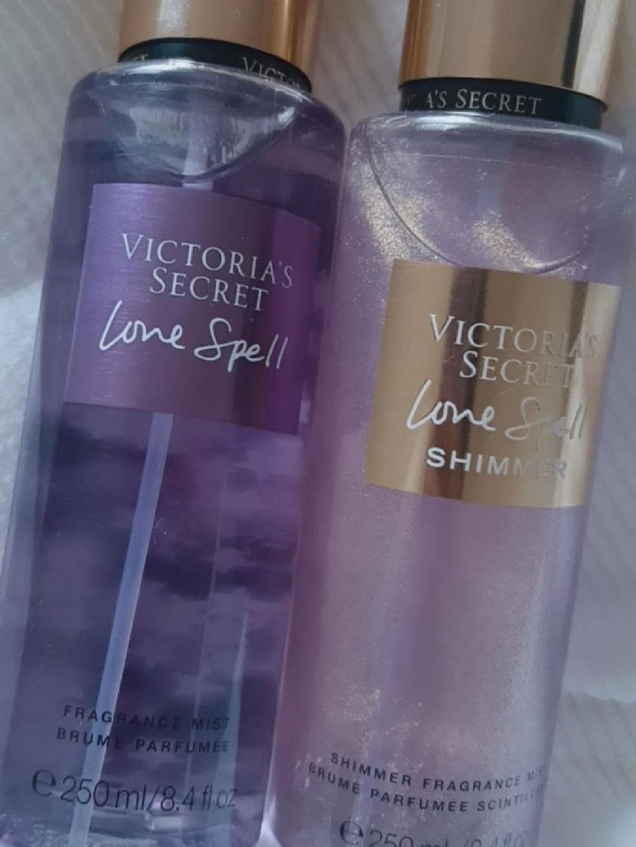 Body Splash Victorias Secret Love Spell Shimmer Perfume Feminino Victorias Secret Nunca