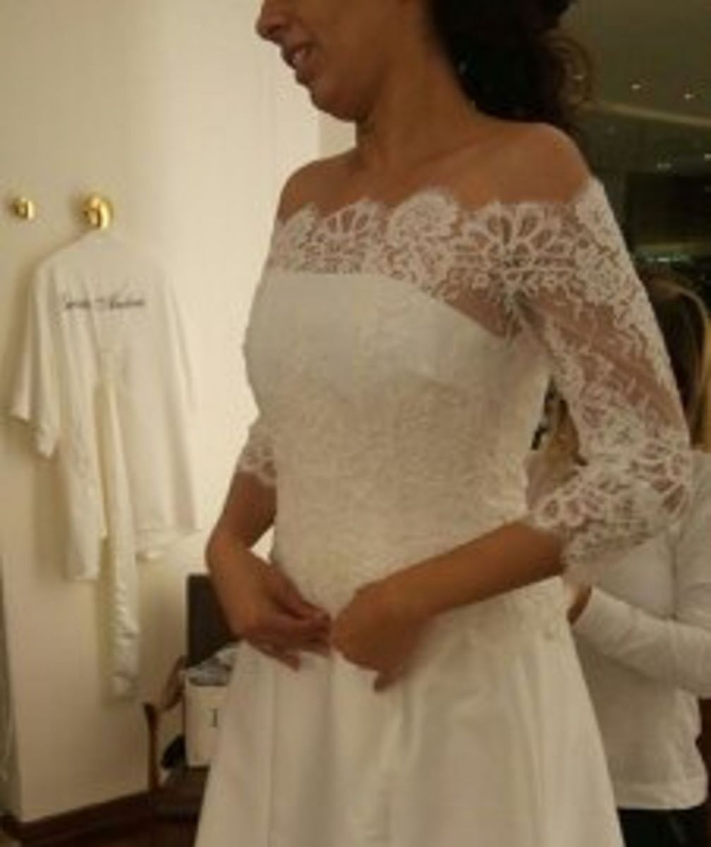 vestido de noiva com bolero de renda