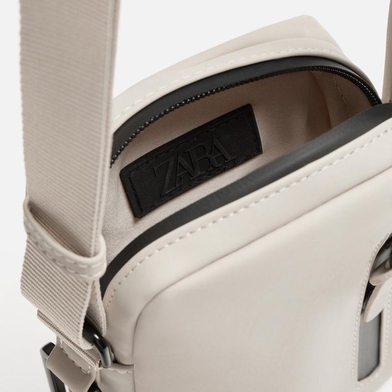 Bolsa a Tiracolo Pequena Emborrachada | Zara Nunca Usado Bolsa a Tiracolo Pequena Emborrachada | Zara Nunca Usado