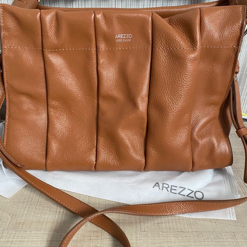 Bolsa Arezzo em Couro Grande Caramelo Bolsa de m o Feminina Arezzo Usado 69545195 enjoei