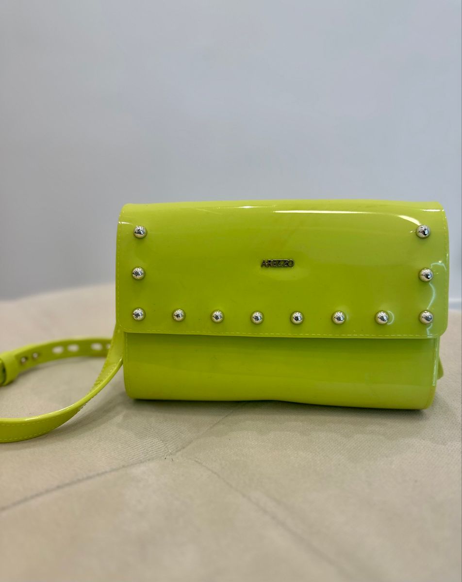 Bolsa Arezzo em Pu Verde Lima Bolsa de Ombro Feminina Arezzo