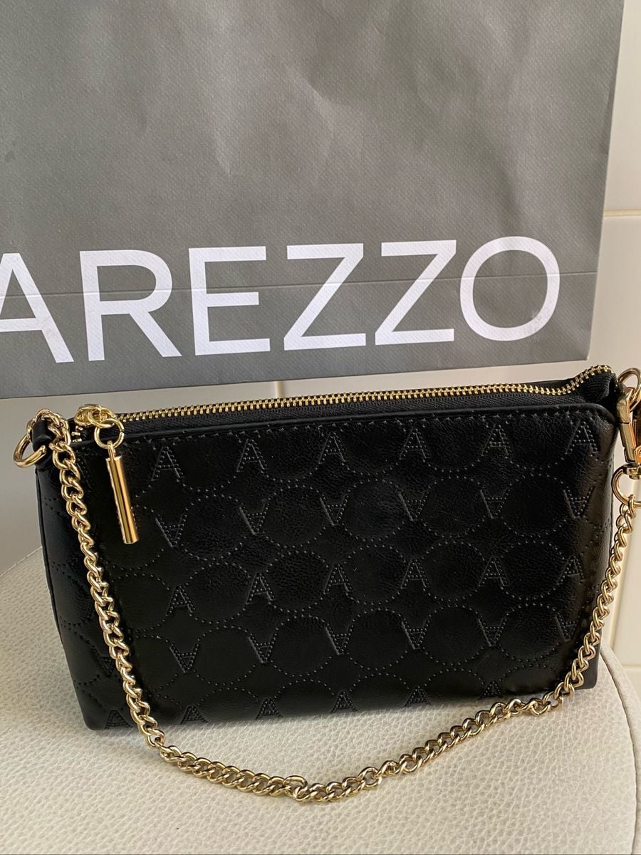 Bolsa Arezzo Preta de Couro Legítimo Nova | Bolsa de mão Feminina ...