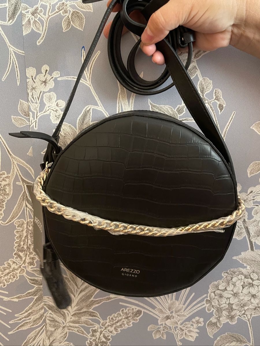 Bolsa Arezzo Redonda com Corrente Preta Bolsa de Ombro Feminina Arezzo Nunca Usado 59769591 enjoei