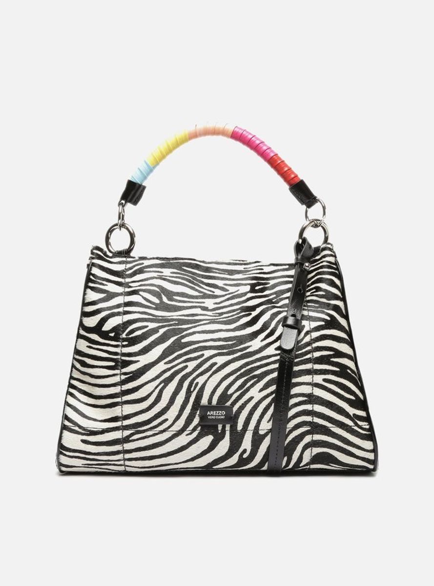 Bolsa Arezzo Tote Zebra Pelo Livia Grande Bolsa de Ombro