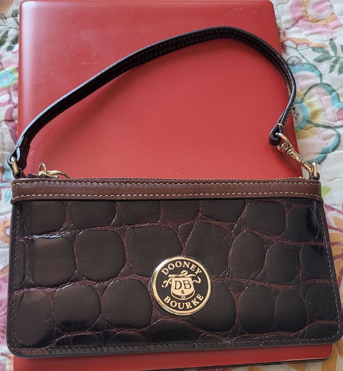 Bolsa Clutch em Couro Croco da Marca Dooney Bourke Db Clutch