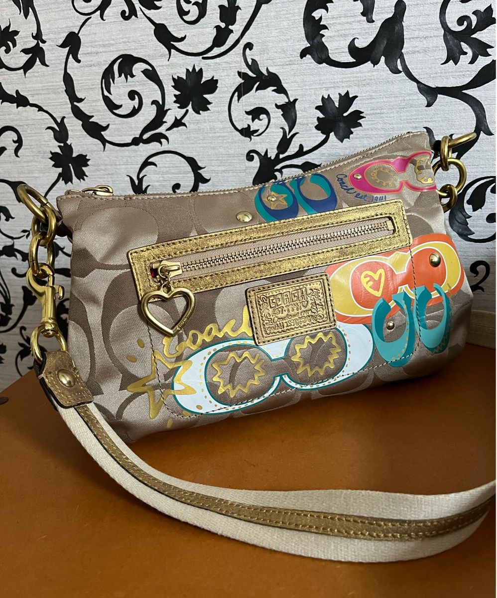 バッグ Vintage COACH Flower Patch Work poppy COACH コーチ ポピー ショルダーバッグ ヴィンテージ フラワー パッチ