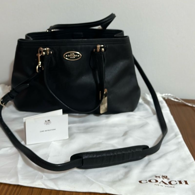 Bolsa Coach Preta Original Couro Legítimo Nova Acompanha Dust Bag