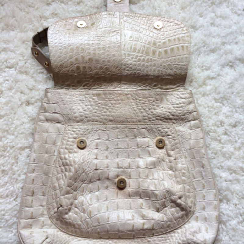 Bolsa com Textura Croco, Bolsa de Ombro Feminina Gianni Sgai Usado 1011142