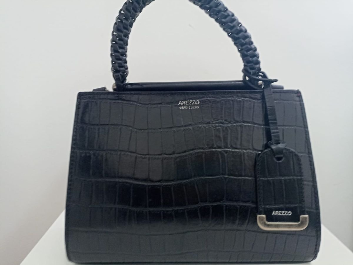 Bolsa Couro Crocodilo Arezzo Bolsa de Ombro Feminina Arezzo