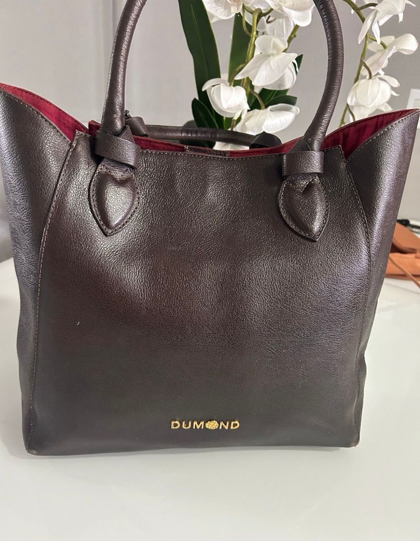Bolsa Couro Marrom Dumond | Clutch Feminina Dumond Nunca Usado ...