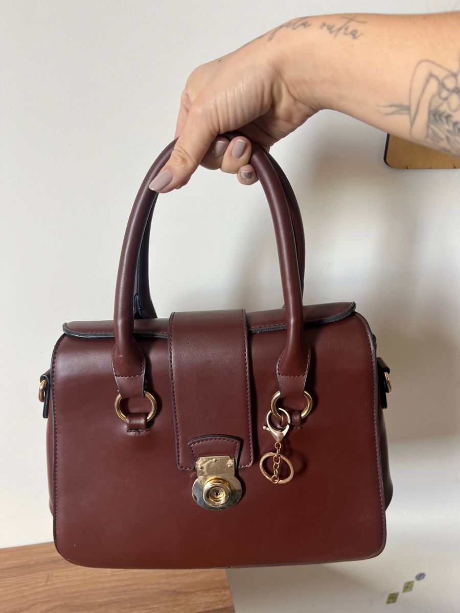 Bolsa Couro Sint Marrom Tima Qualidade Clutch Feminina Usado Enjoei