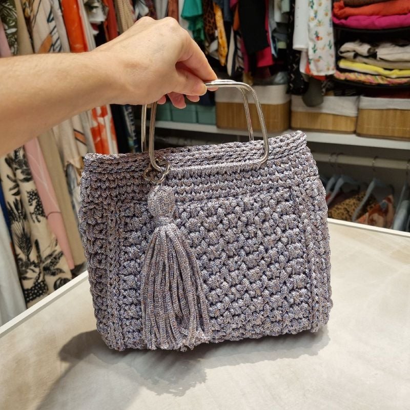 Bolsa de Croche Lilás com Lurex Bolsa de mão Feminina Croche Nunca Usado  102511286 enjoei