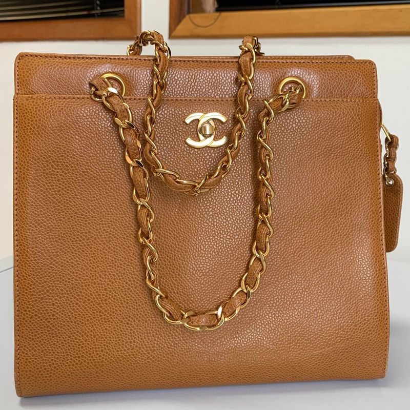 Bolsa Chanel em Couro Caramelo Original | Bolsa de mão Feminina Chanel  Usado 86149227 | enjoei