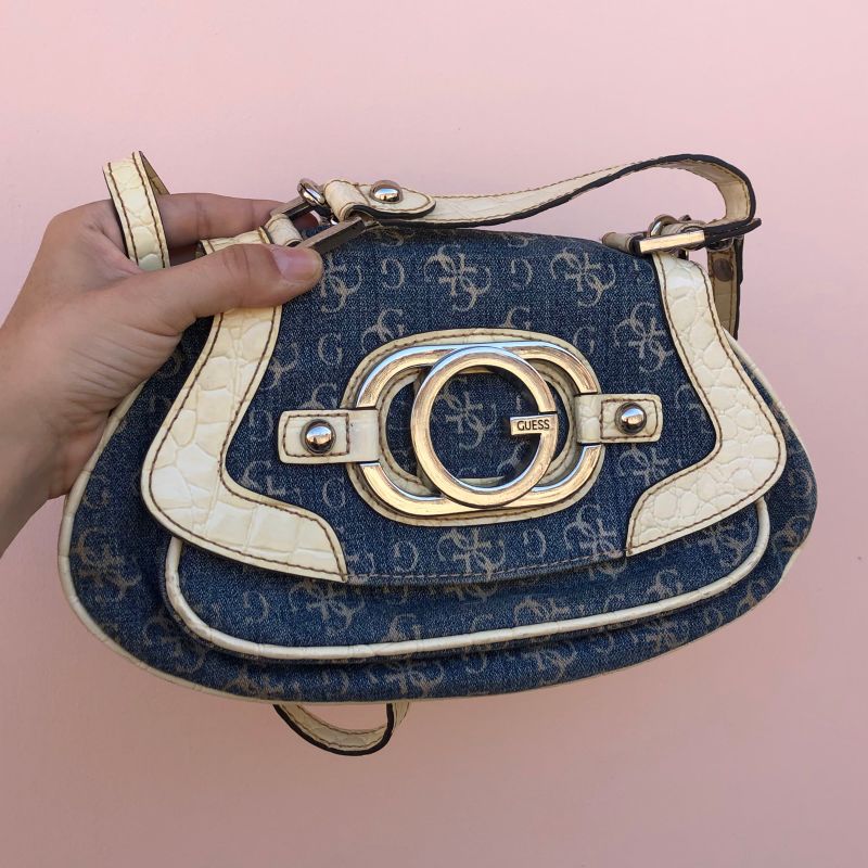 Bolsa de Mão Jeans Y2k Vintage Feminina Guess | Guess Usado