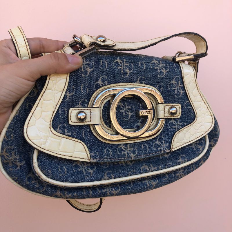 Bolsa de Mão Jeans Y2k Vintage Feminina Guess | Guess Usado