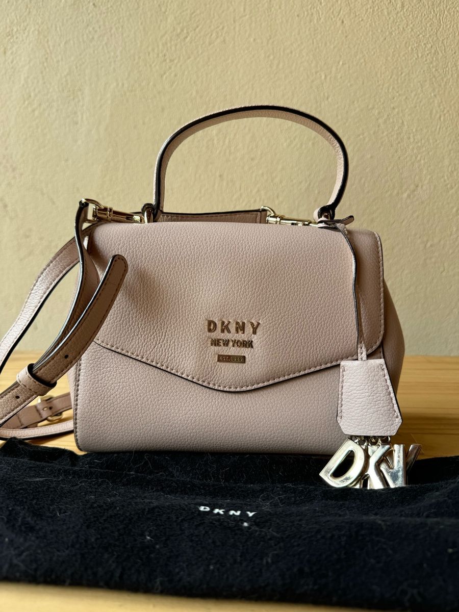 Bolsa Dkny Hutton Satchel de Couro Rose Clutch Feminina Dkny Nunca Usado 106183593 enjoei