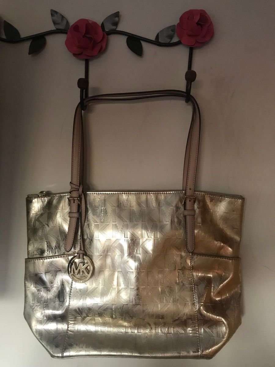 bolsa dourada michael kors