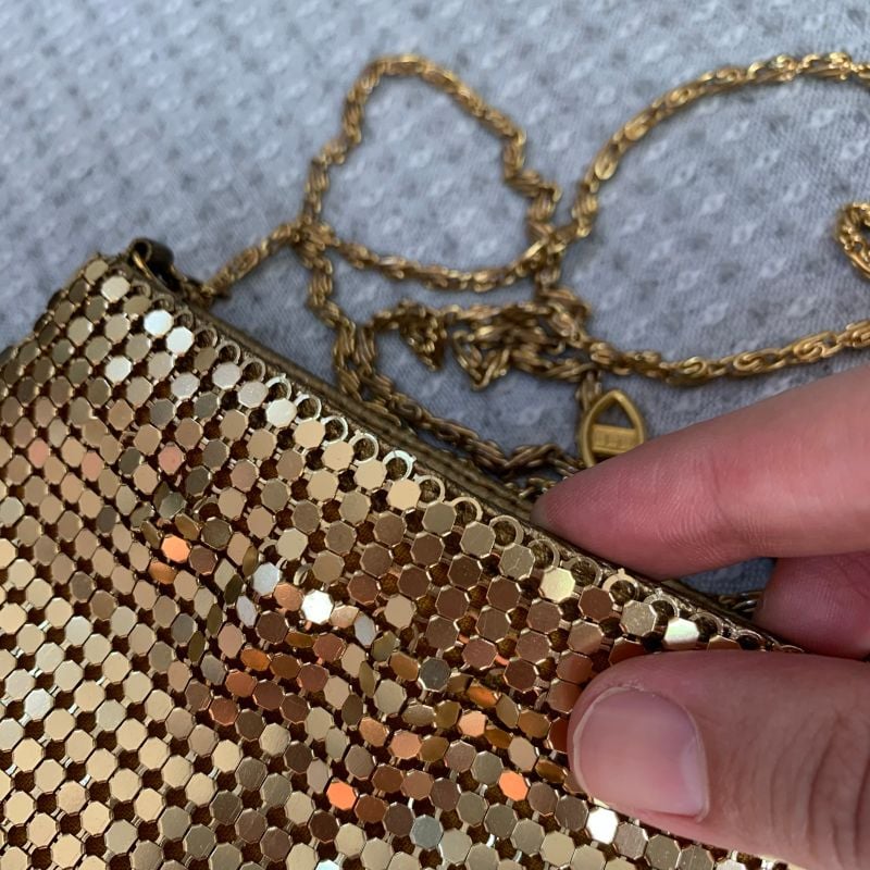 Bolsa Dourada Y &Amp; S Vintage R0500 Clutch Feminina Another