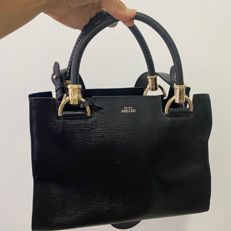 Bolsa em Couro Arezzo Bolsa de m o Feminina Arezzo Usado