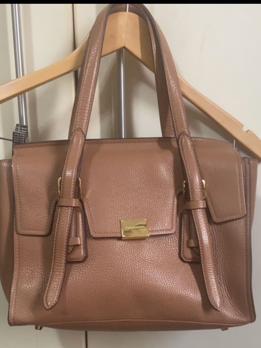 Bolsa em Couro Bege Bcbgmaxazria Bolsa de m o Feminina