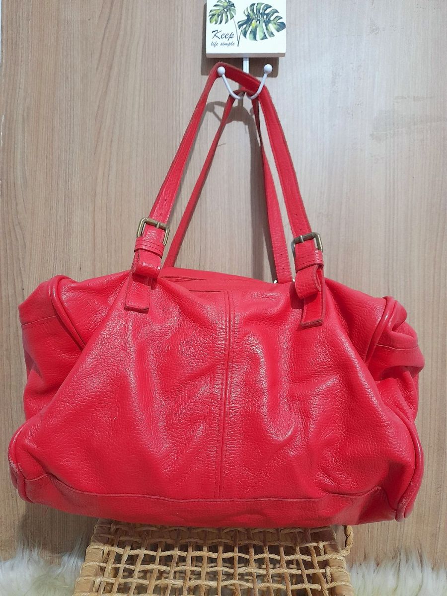 Bolsa em Couro Legítimo Via Mia Vermelha Bolsa de Ombro Feminina Via Mia Usado 78923712 enjoei