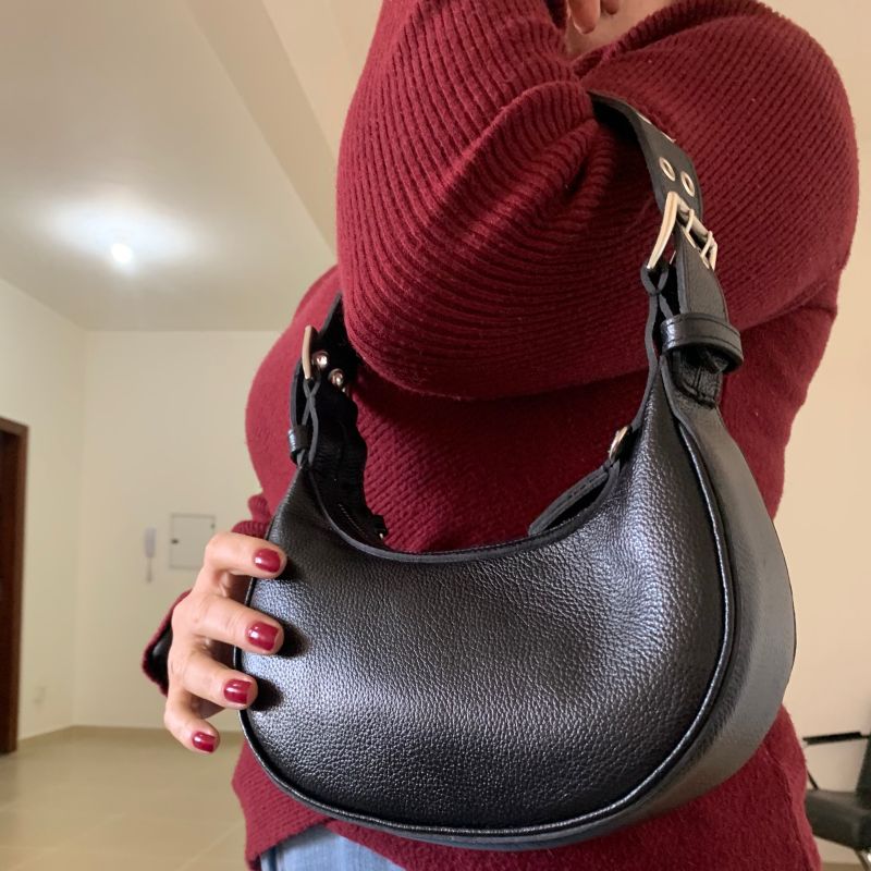 BOLSA FEMININA HOBO GRANDE DE COURO LEGITIMO EM 6X SEM JUROS NO