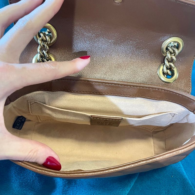 Bolsa Gucci GG Marmont Original Azul Marinho Feminino