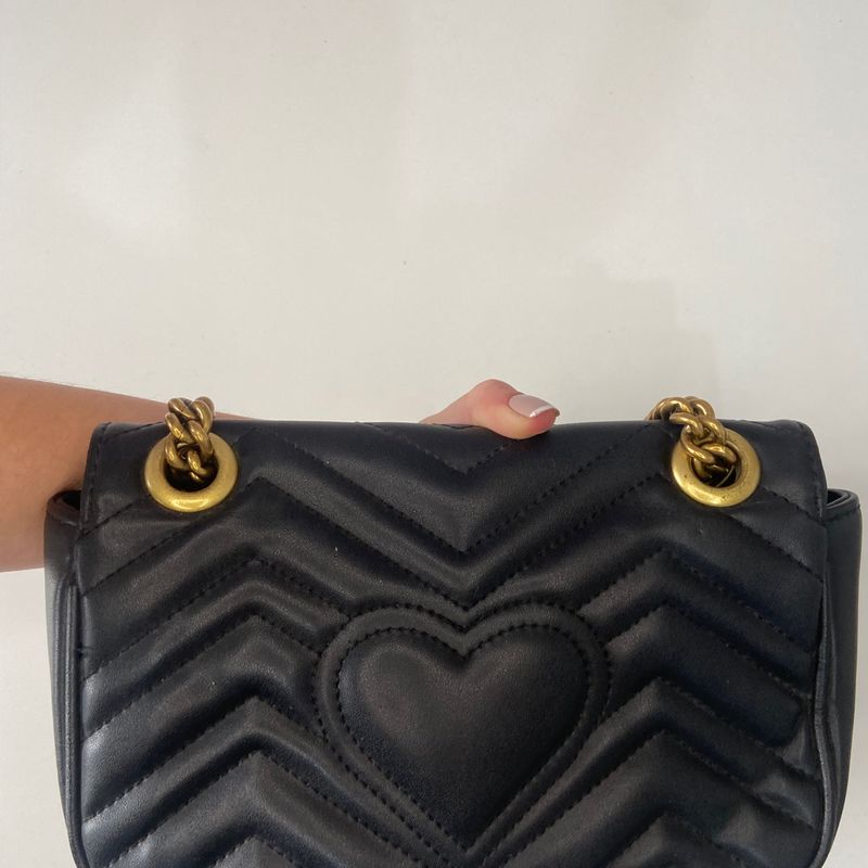 Bolsa Gucci Original GG Marmont Pequena Preta Feminina