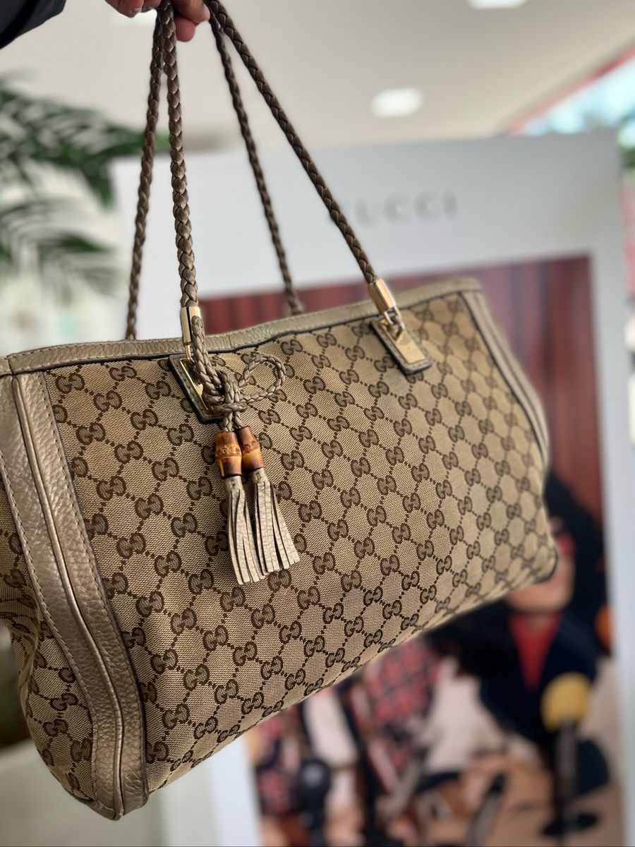 Bolsa Gucci Grande Original Usada Monograma Marrom Bolsa de Ombro Feminina Gucci Usado 69591666 enjoei