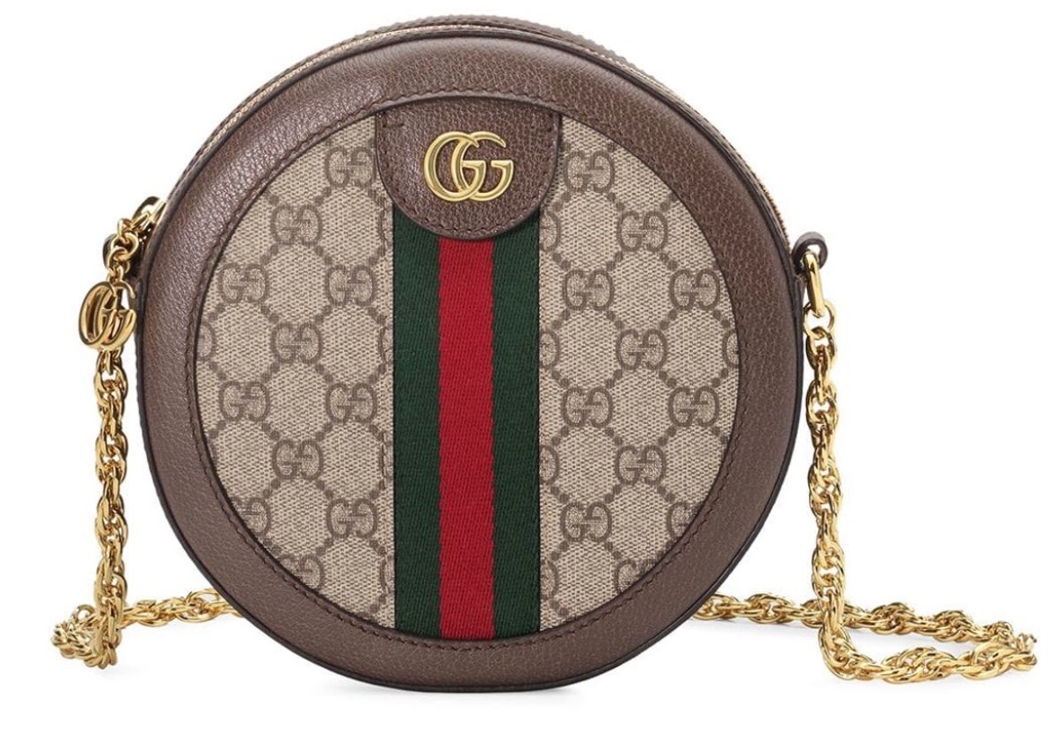 GUCCI Bolsa de ombro redonda feminina Ophidia GG Flora