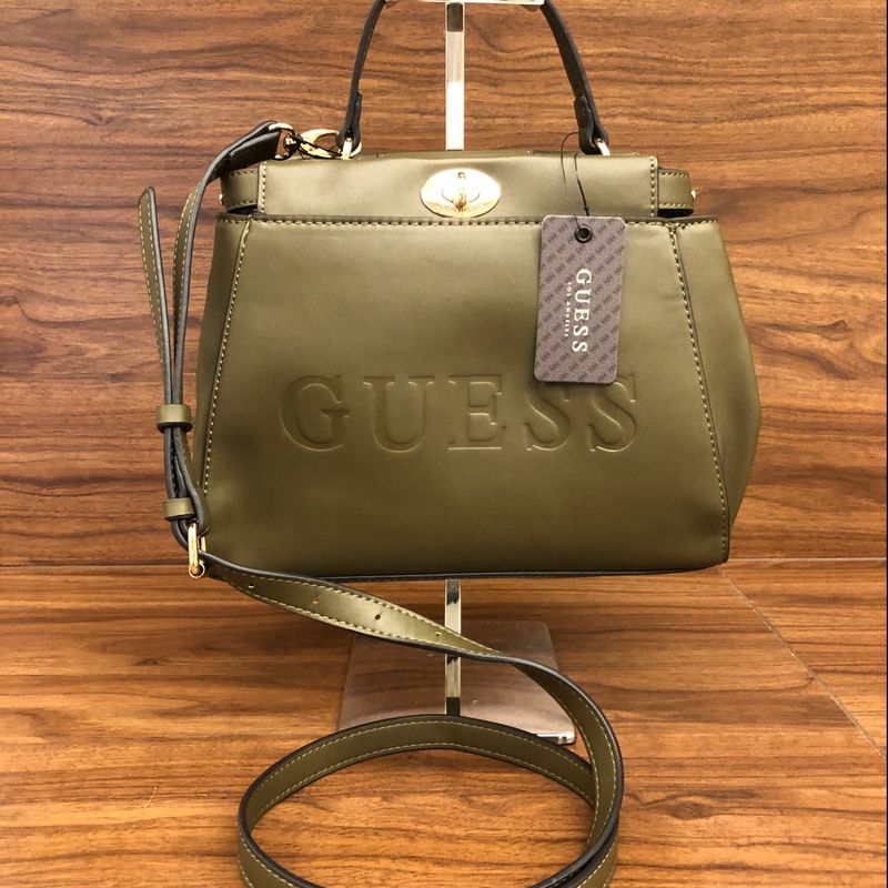 Bolsa Guess Nova Verde Militar Bolsa de Ombro Feminina Guess