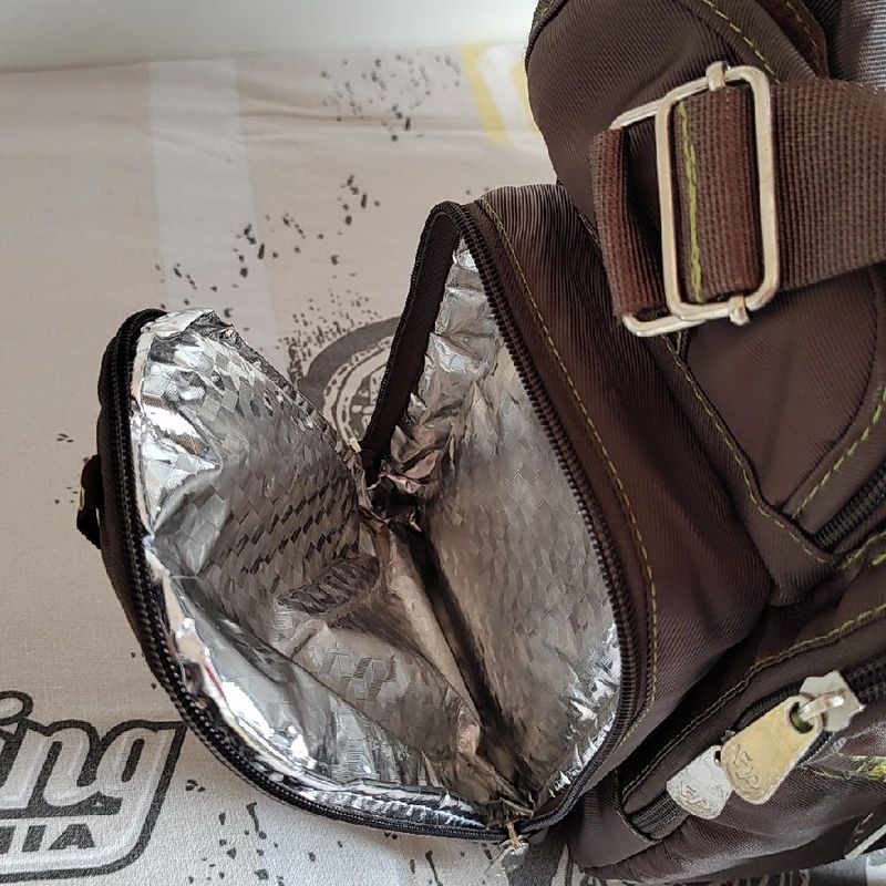Bolsa Infantil Bebê, Marrom, Fisher Price, com Porta Lenço