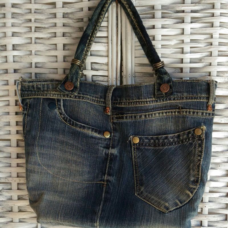 Bolsa feita store com jeans usado