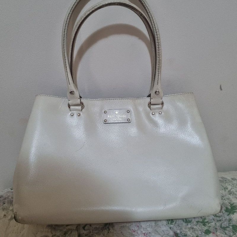 Bolsa Kate Spade Wellesley Elena Tote Creme Kate Spade Usado 95176538 enjoei