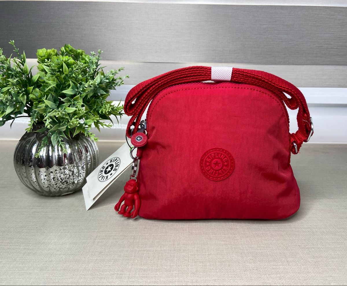 Bolsa Kipling Dory Red Original com Tag Bolsa de Ombro Feminina