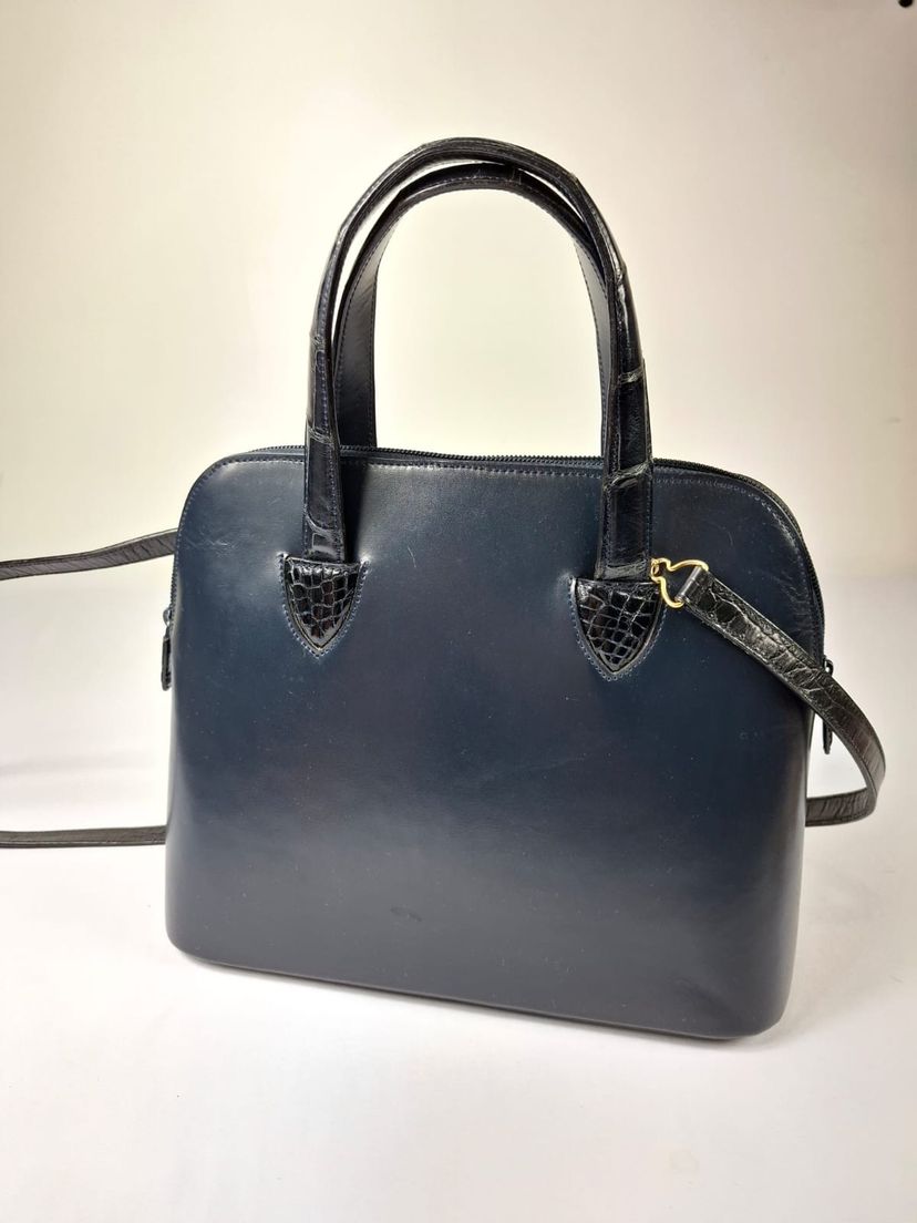 Bolsa Maeni Italiana Vintage em Perfeito Estado- Azul Marinho Original ...