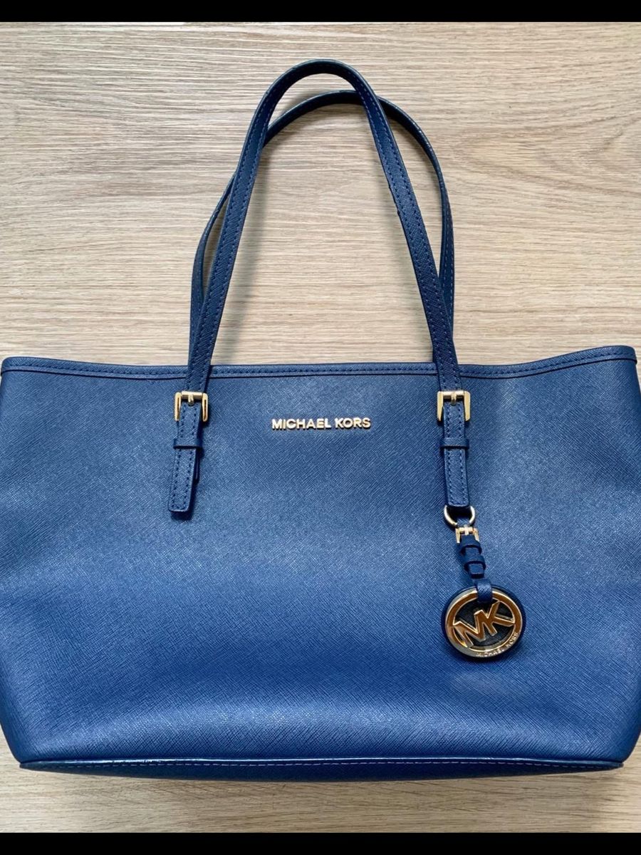 Bolsa Michael Kors Azul | Bolsa de Ombro Feminina Michael Kors Usado  64930408 | enjoei