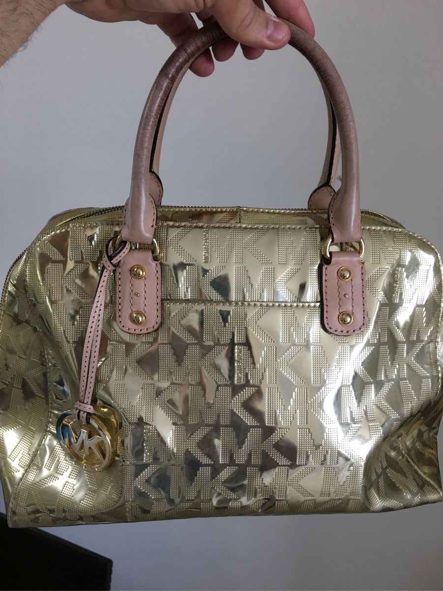 bolsa michael kors dourada original preço